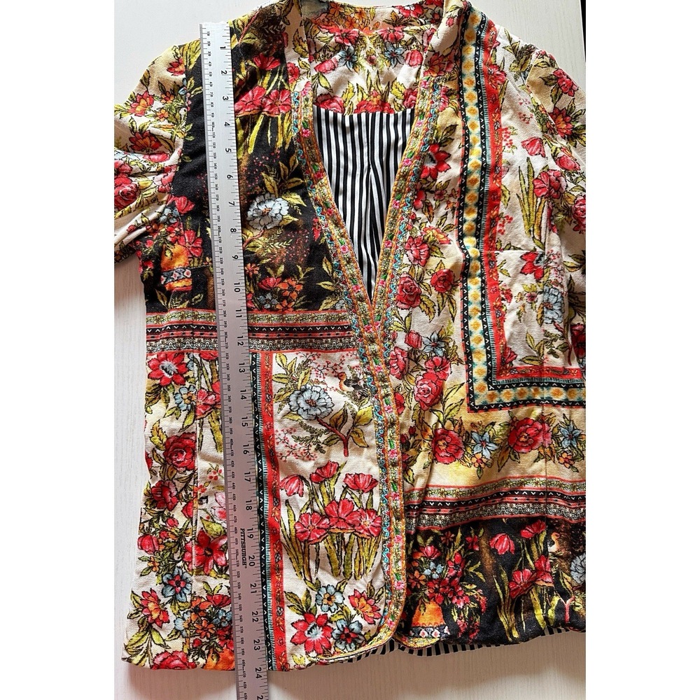 Anthropologie Vineet Bahl Lula Floral Embroidered Blazer In Size Petite - Picture 5 of 6
